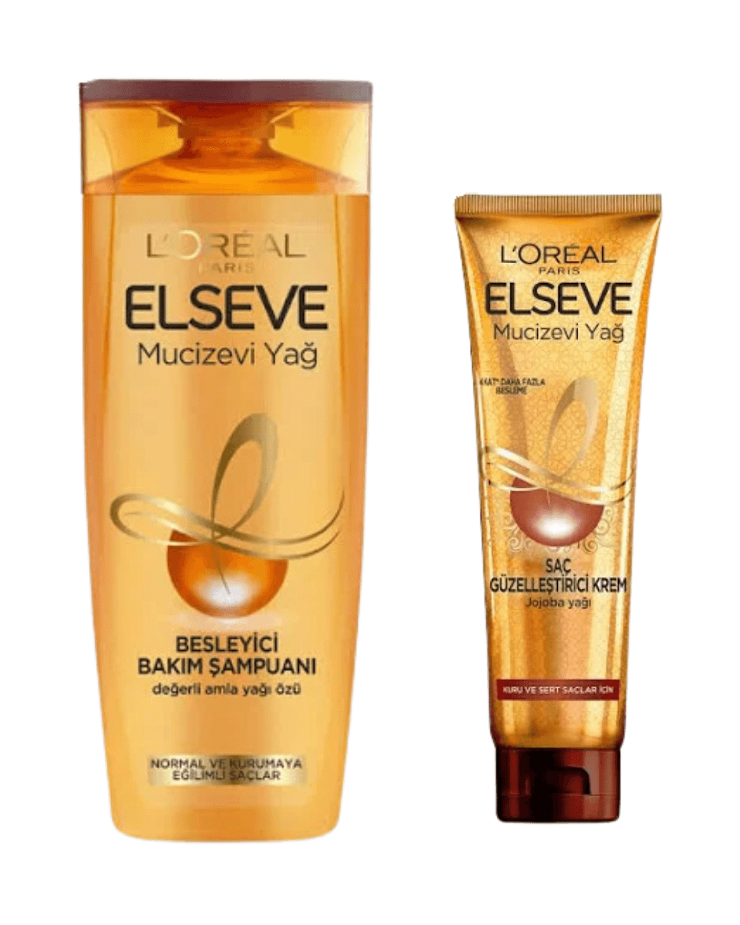Loreal Elseve Mucizevi Yağ Besleyici Bakım Şampuanı 390 Ml + Mucizevi Yağ Saç Güzelleştirici Krem 150 Ml