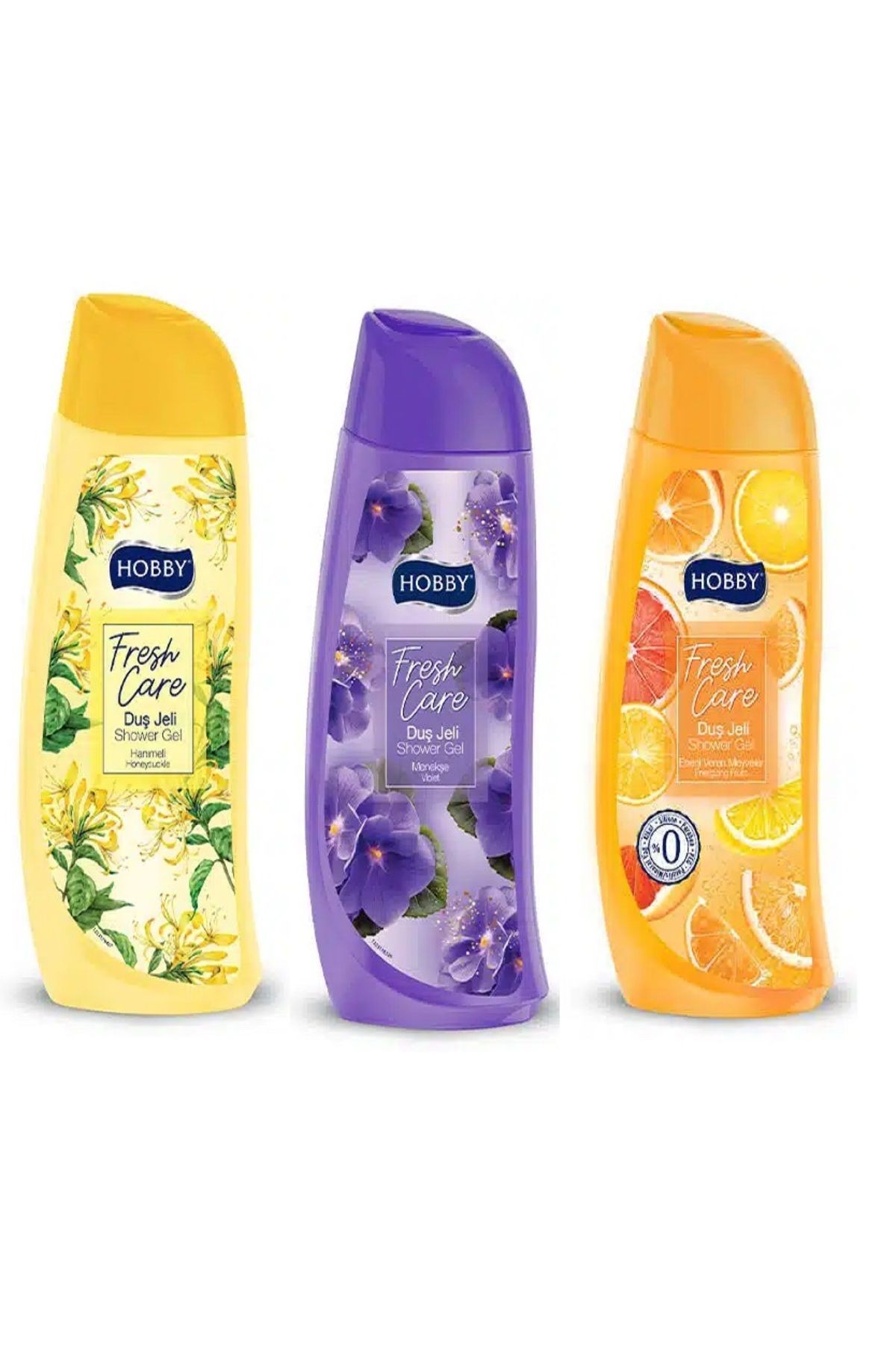 FRESH CARE DUŞ JELLERİ (Hanımeli, Enerji Veren Meyveler, Menekşe 500ml)
