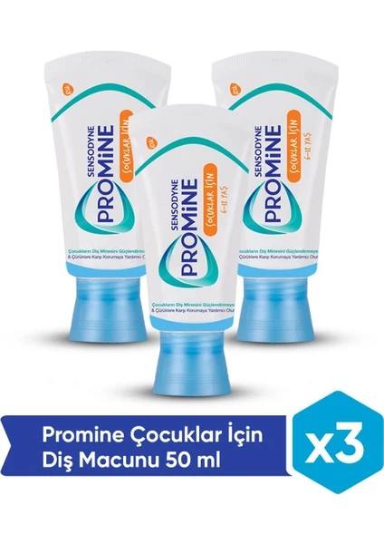 Sensodyne Promine Kids Çocuklar İçin 6 - 12 Yaş Diş Macunu 50ml​ x3