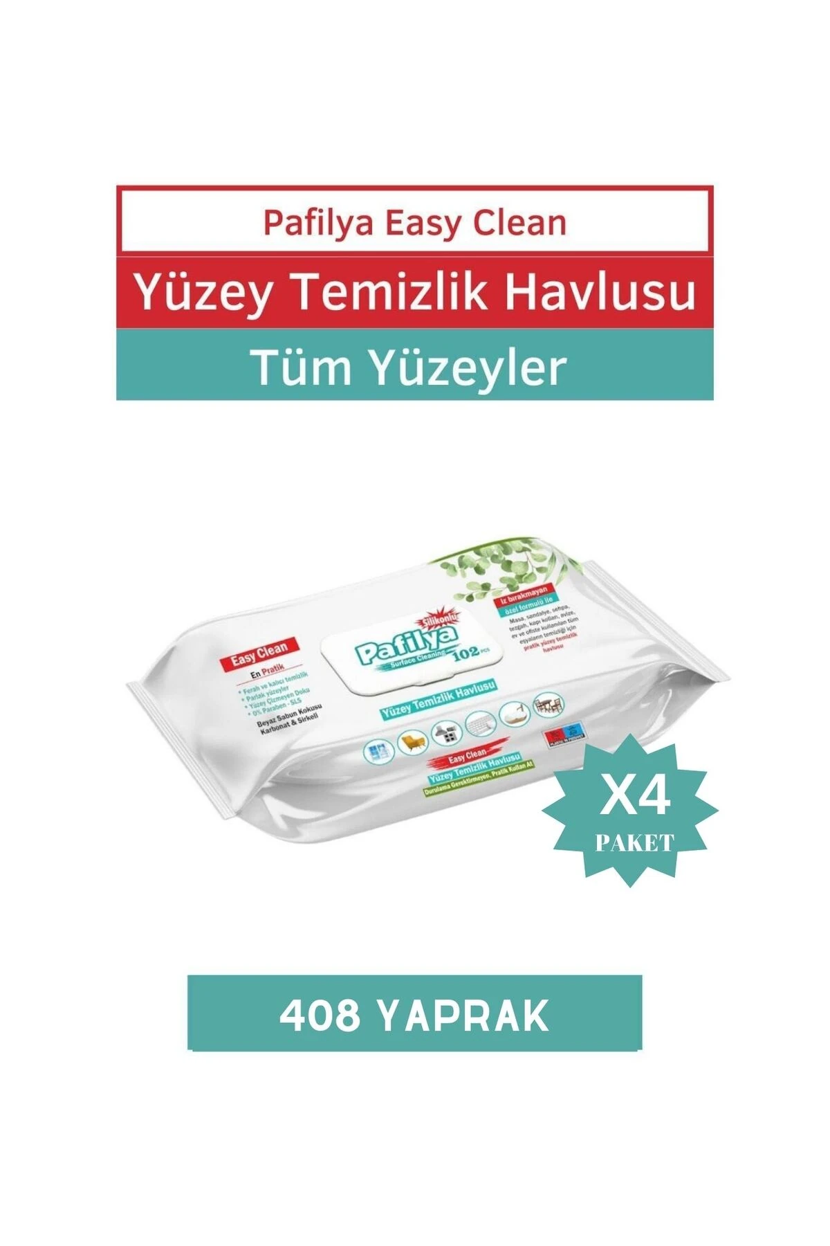Easy Clean Yüzey Temizlik Havlusu 4x102 (408 Yaprak)