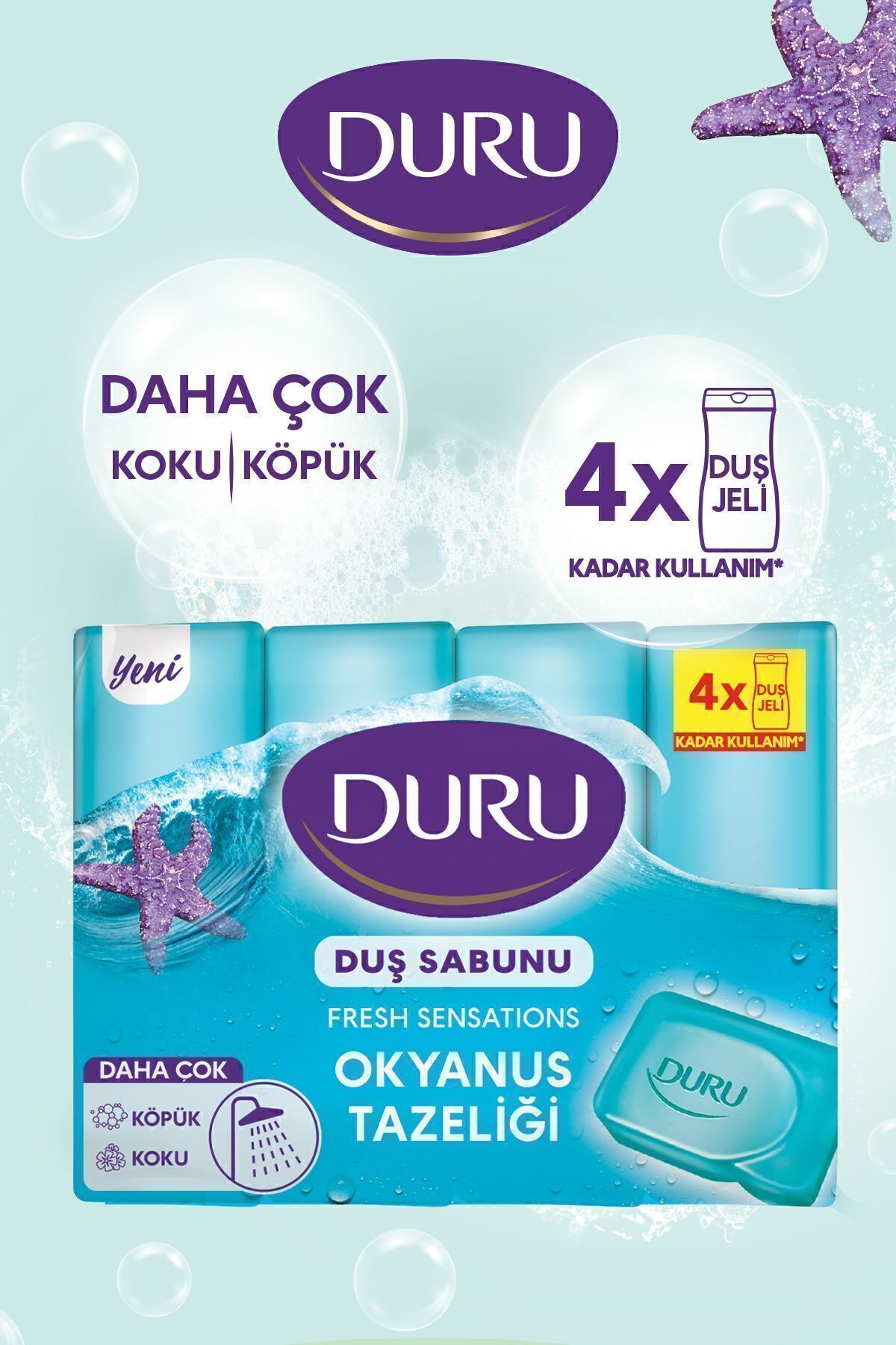 Duru Fresh Sensations Okyanus Tazeliği 16 Adet Duş Sabunu 4x600gr