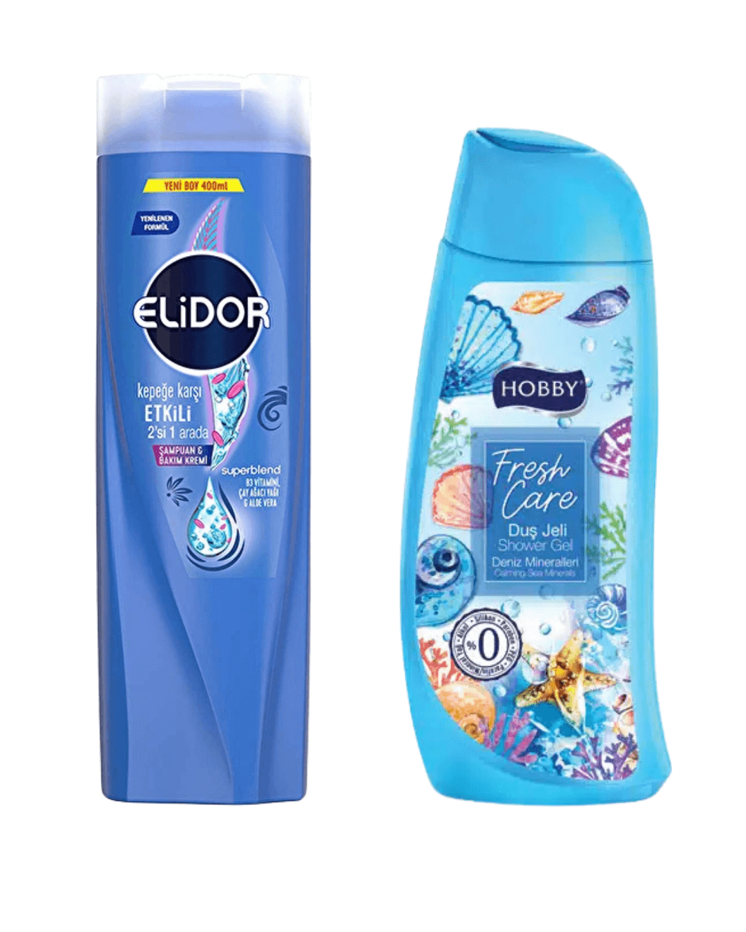Elidor Superblend Kepeğe Karşı Etkili 2'si 1 Arada 400ml + Hobby Fresh Care Deniz Mineralleri Duş Jeli 500ml