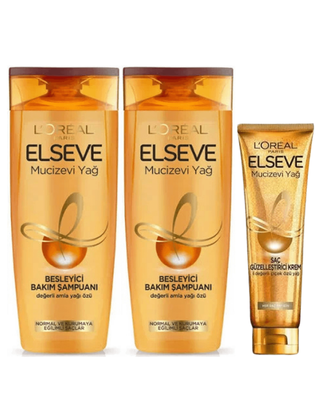 Loreal Elseve Mucizevi Yağ Besleyici Bakım Şampuan 390ml 2'li & Saç Güzelleştirici Krem
