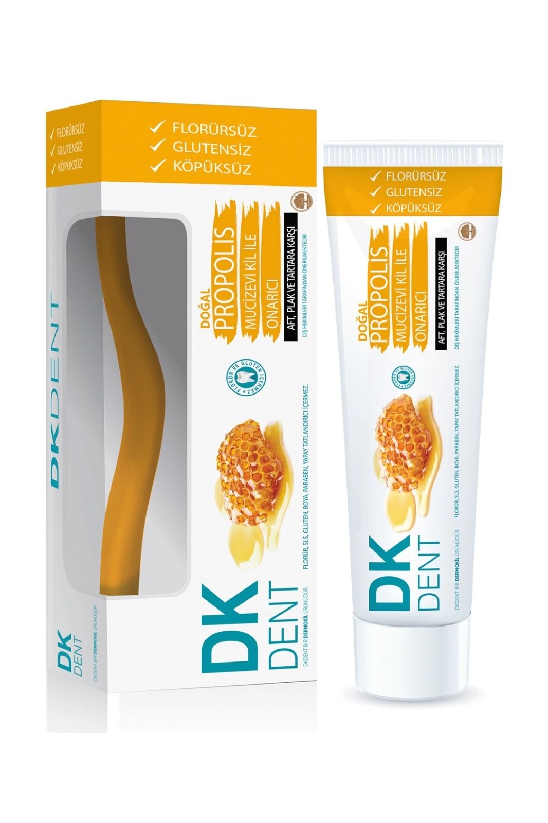Dermokil DKDENT Propolis Florürsüz Diş Macunu 75 ml Diş Fırçası Hediyeli