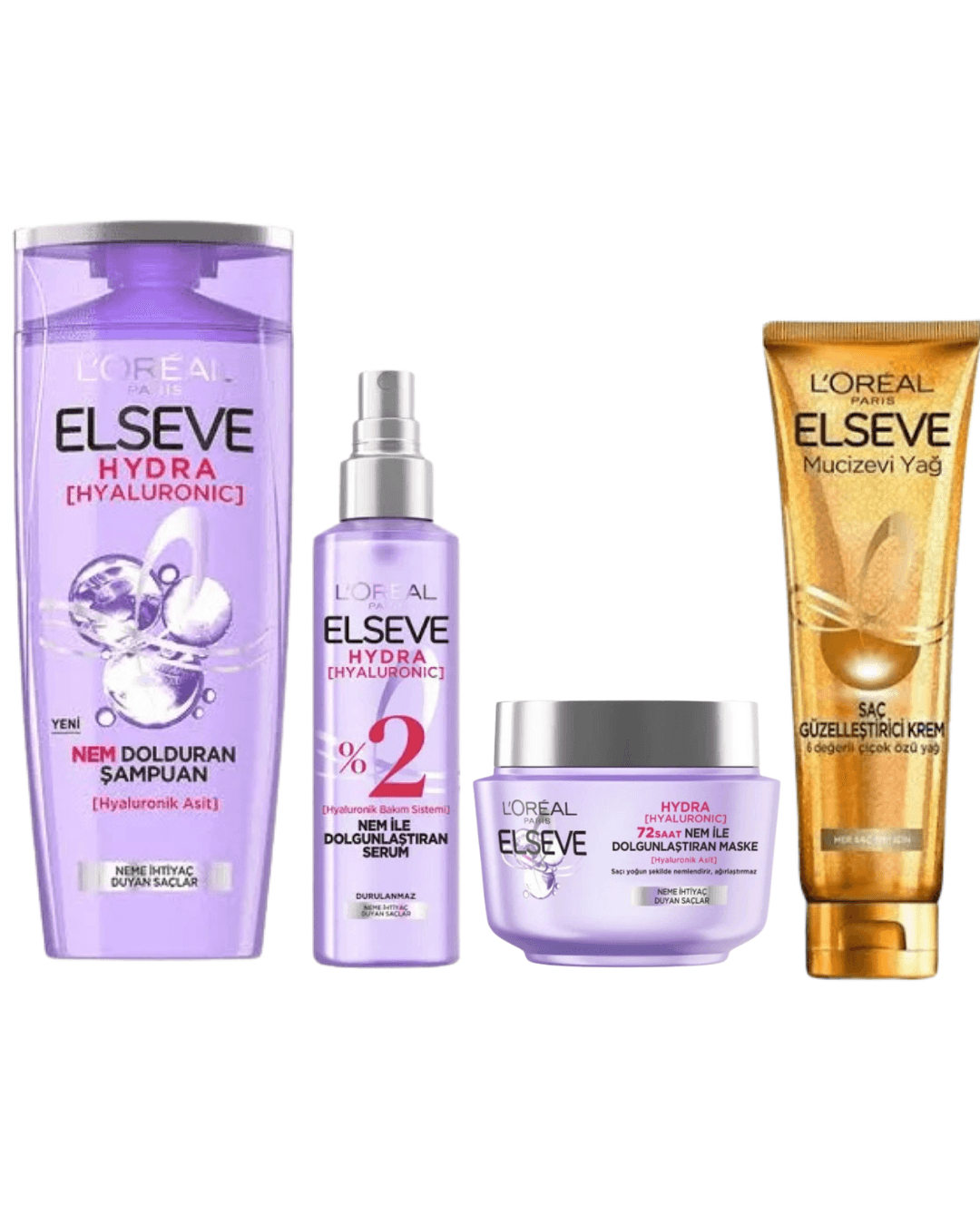 Loreal Elseve Nem ile Dolgunlaşan Saç Güzelleştirici Set