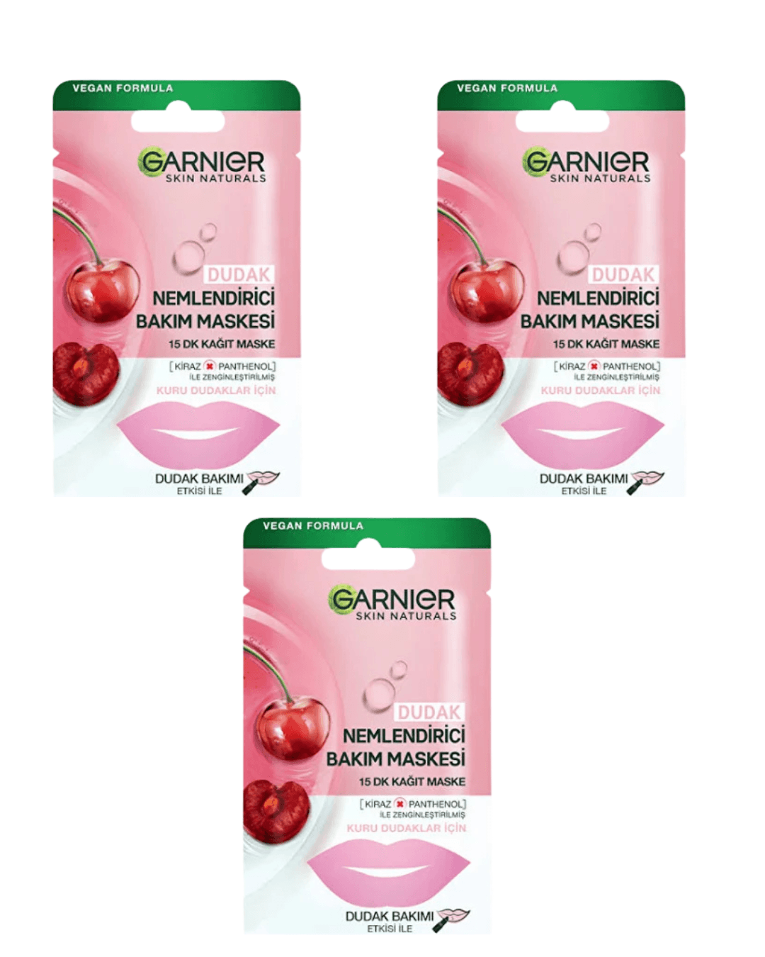 Garnier Dudak Nemlendirici Bakım Maskesi 3'lü Set