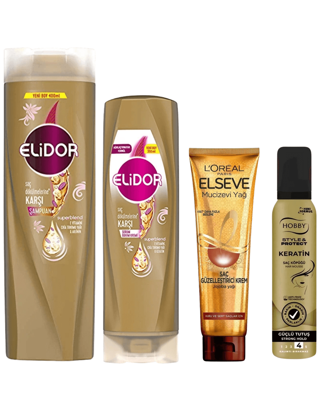 Elidor Superblend Serum Saç Dökülmelerine Karşı Keratin 4'Lü Saç Bakım Seti