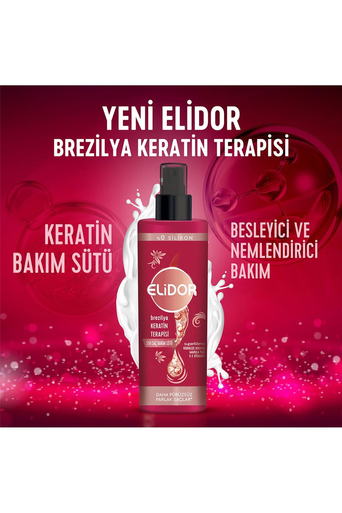 Elidor Sıvı Saç Bakım Sütü Brezilya Keratin Terapisi 200 ml X2