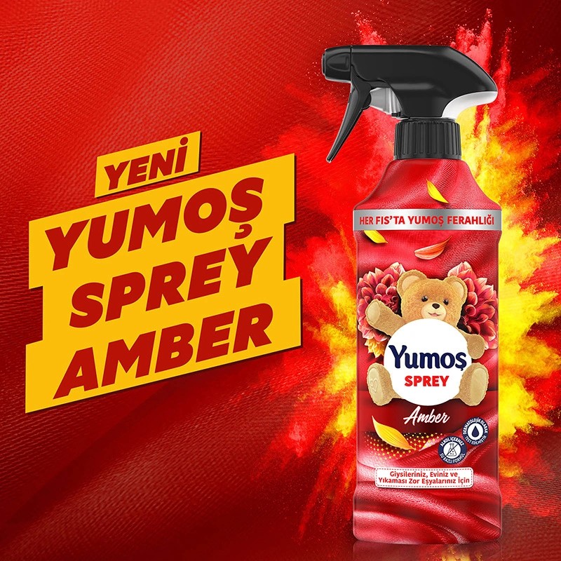 Yumoş Ev ve Tekstil Spreyi Amber Yıkanması Zor Eşyalar İçin 450 ml