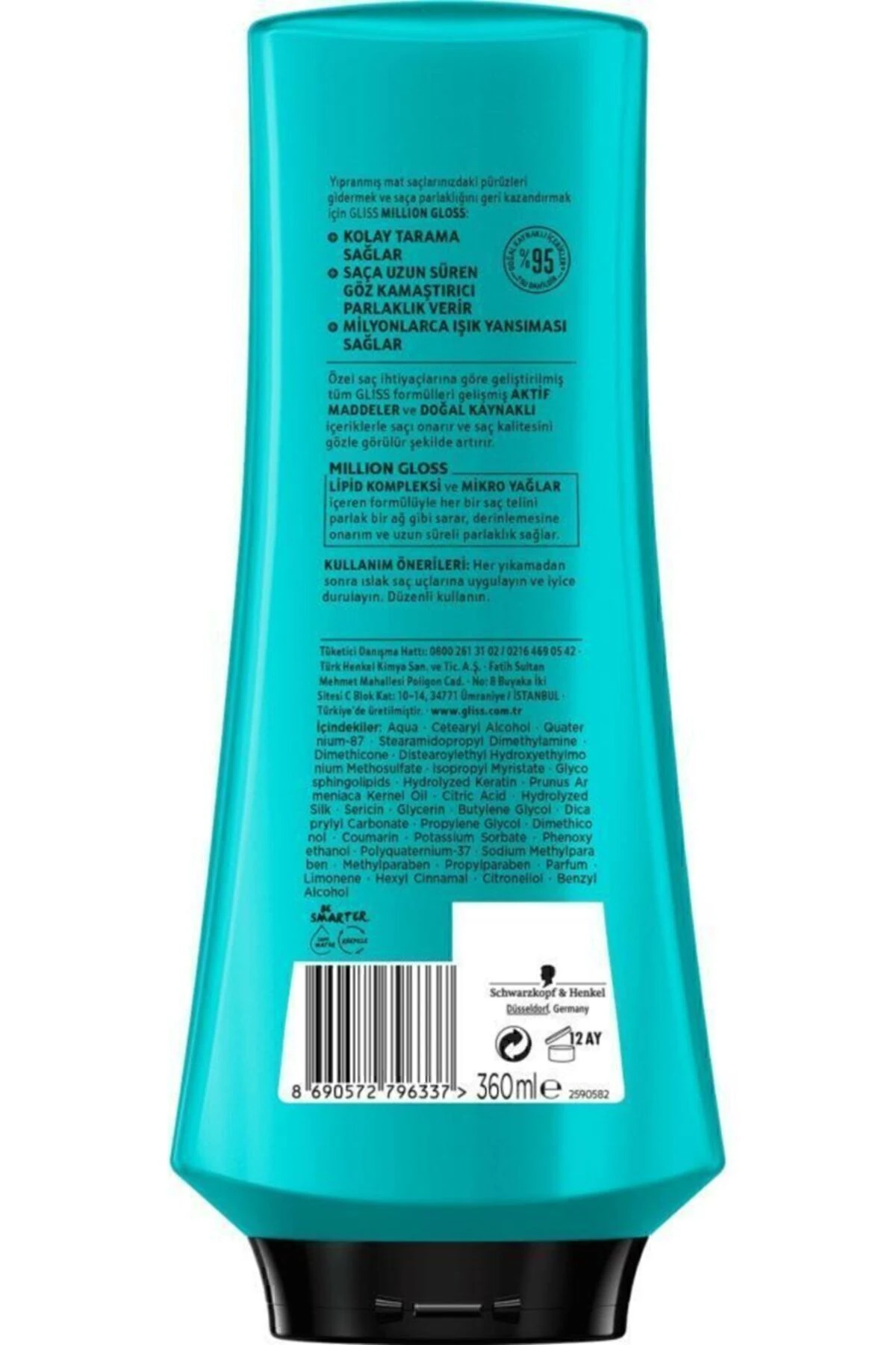 Gliss Million Gloss Yoğun Parlaklık Veren Saç Kremi 360 ml