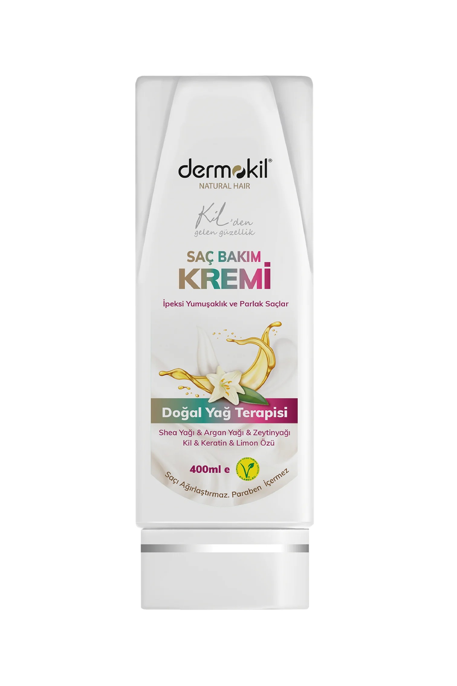 DERMOKİL NATURAL Vegan İpeksi Yumuşaklık Ve Parlak Saçlar İçin Saç Kremi 400 ml