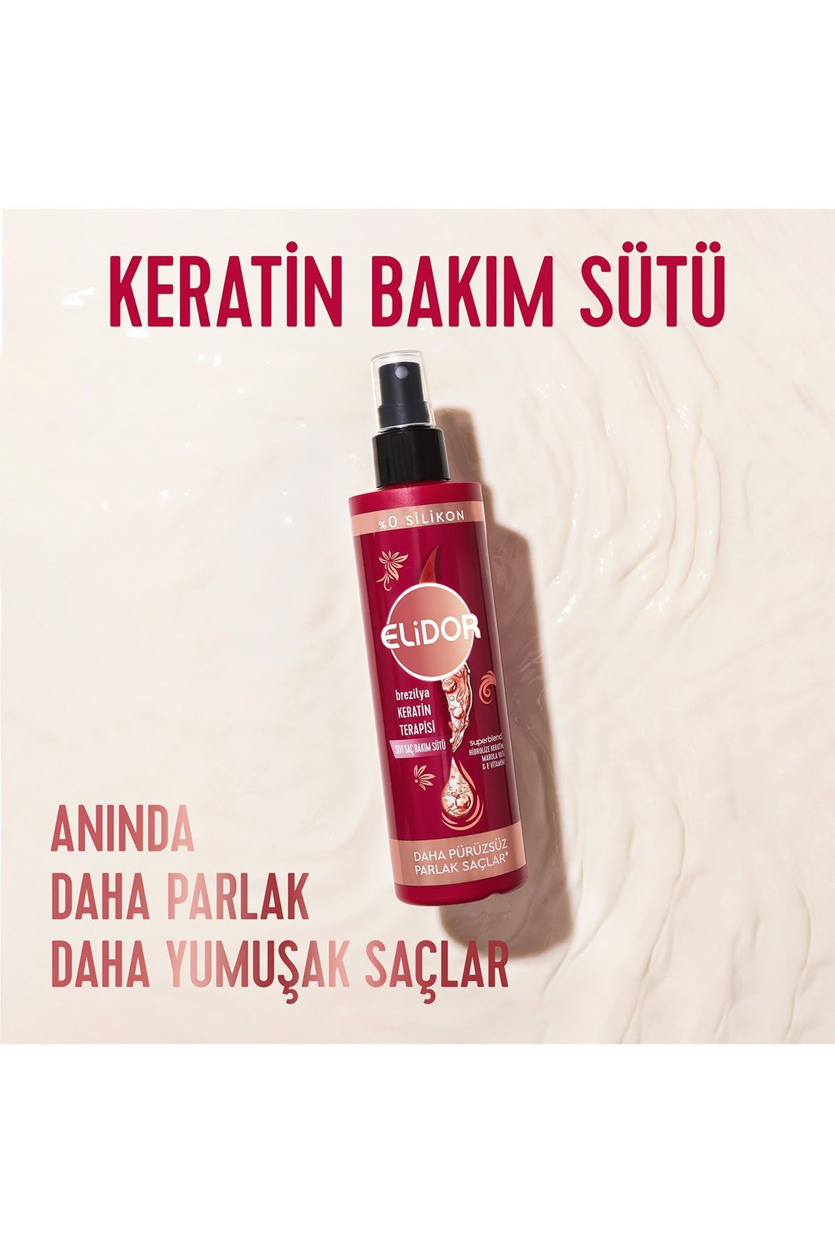 Elidor Saç Bakım Şampuanı Brezilya Keratin Terapisi 400 ml X2 Sıvı Saç Bakım Sütü 200 ml X1