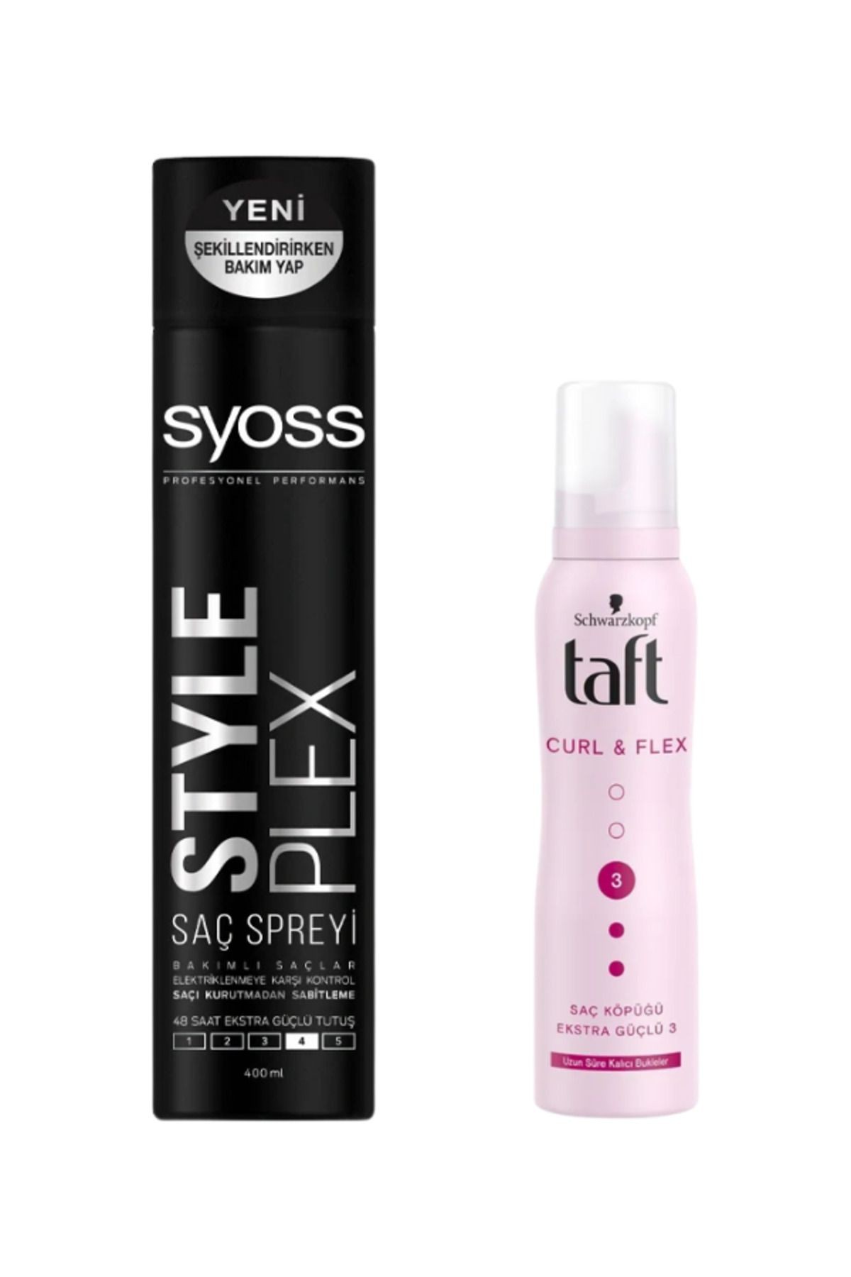 Syoss StylePlex Sprey 400 Ml + Taft Kıvırcık/Bukle No:3 Saç Köpüğü 150 Ml Saç Köpüğü