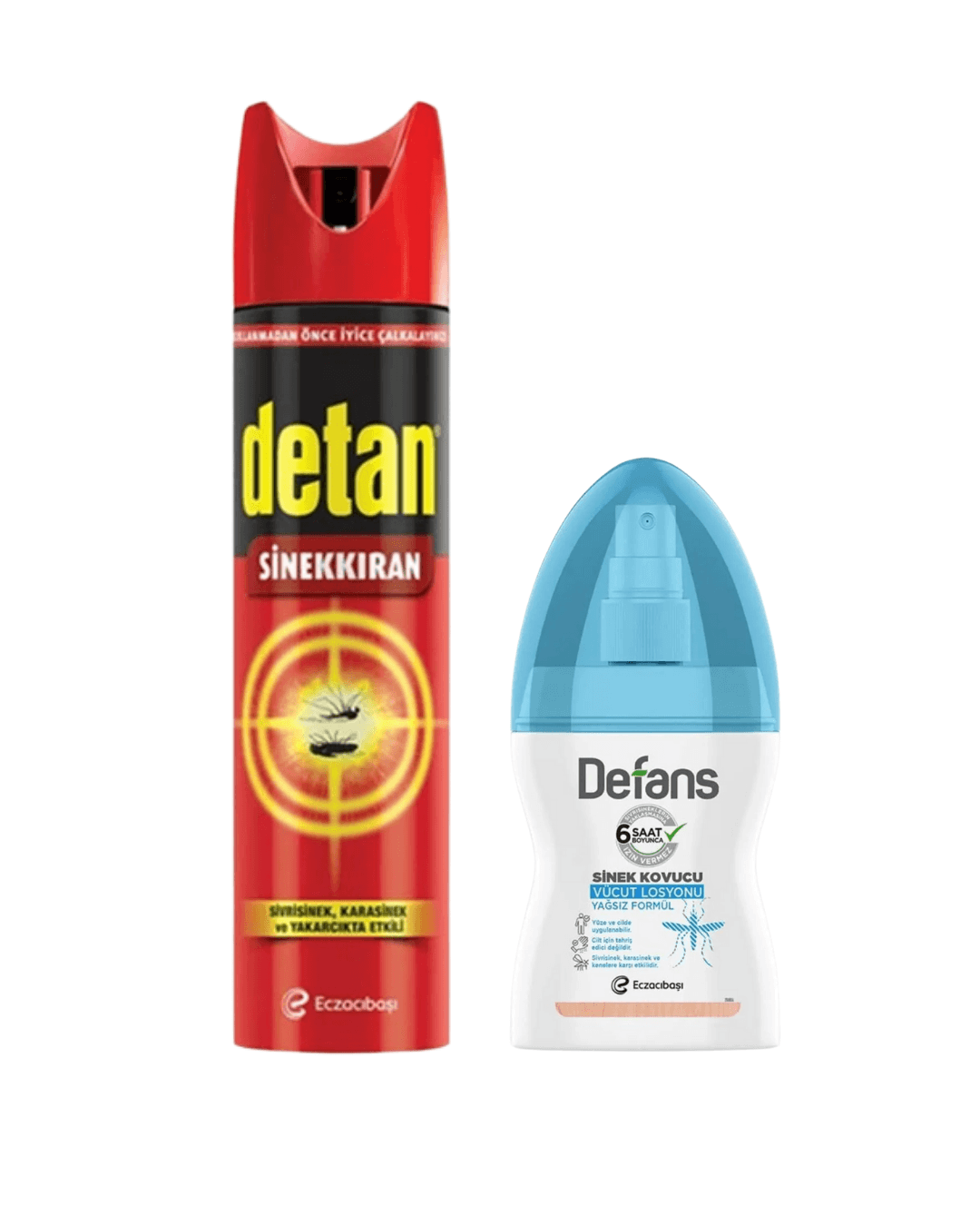Detan Sinekkıran Su Bazlı 275 ml + Eczacıbaşı Defans Sinek Kovucu Vücut Losyonu 100 ml 2'Li Set 