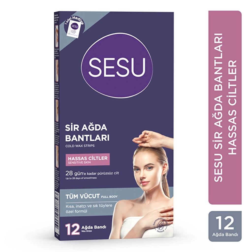 Sesu Hassas Ciltlere Özel Ağda Bandı 12'li