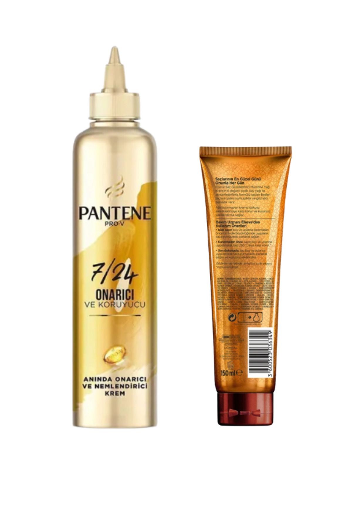 ELSEVE Mucizevi Yağ Kuru Saçlar İçin Saç Krem 150 ml + Pantene Onarıcı Ve Koruyucu Saç Krem 300 ml