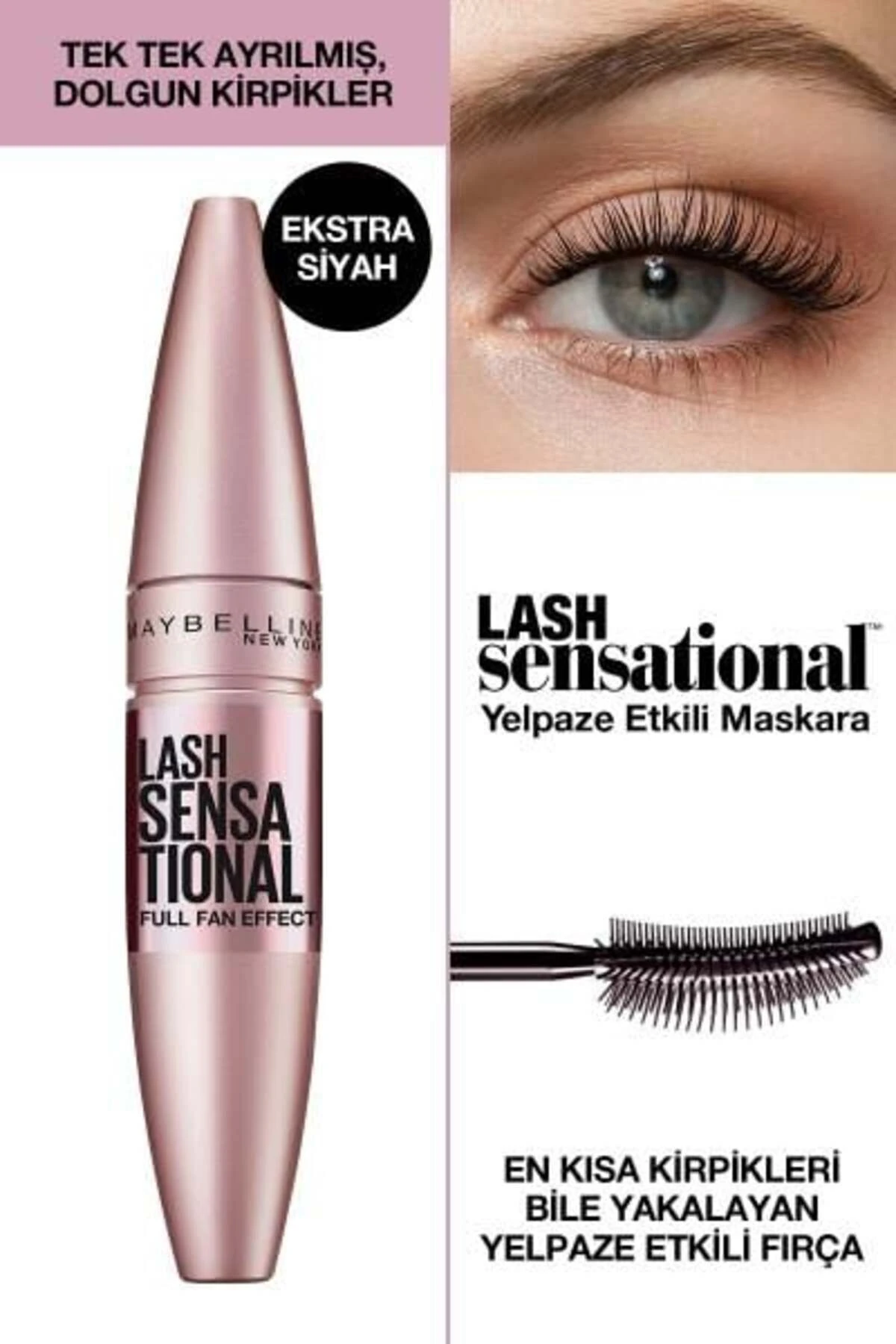 Maybelline Lash Sensational Yelpaze Etkili Siyah Maskara