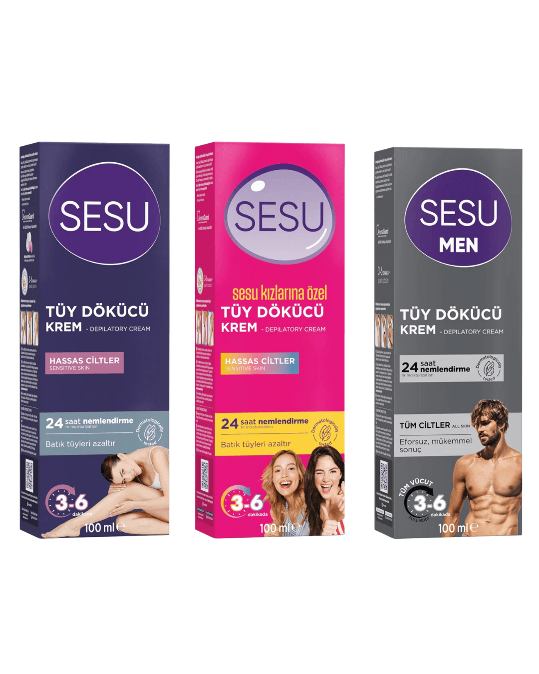SESU Tüy Dökücü Krem 100 ml 3'Lü Paket 