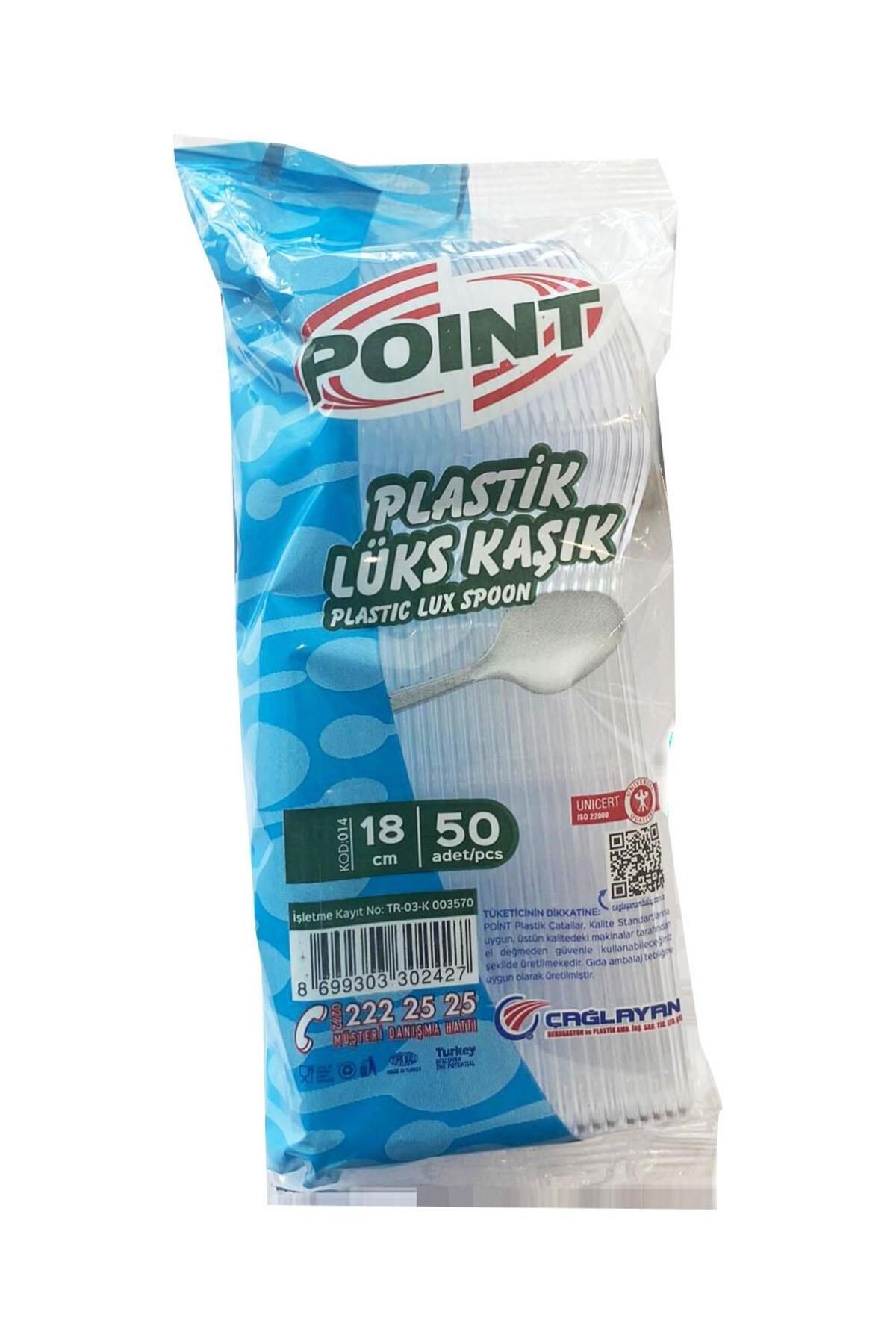 Poppy Point Plastik Lüx Şeffaf Kaşık - 18 Cm. - 3.2 Gr. - 50 Adetlik 5 Paket