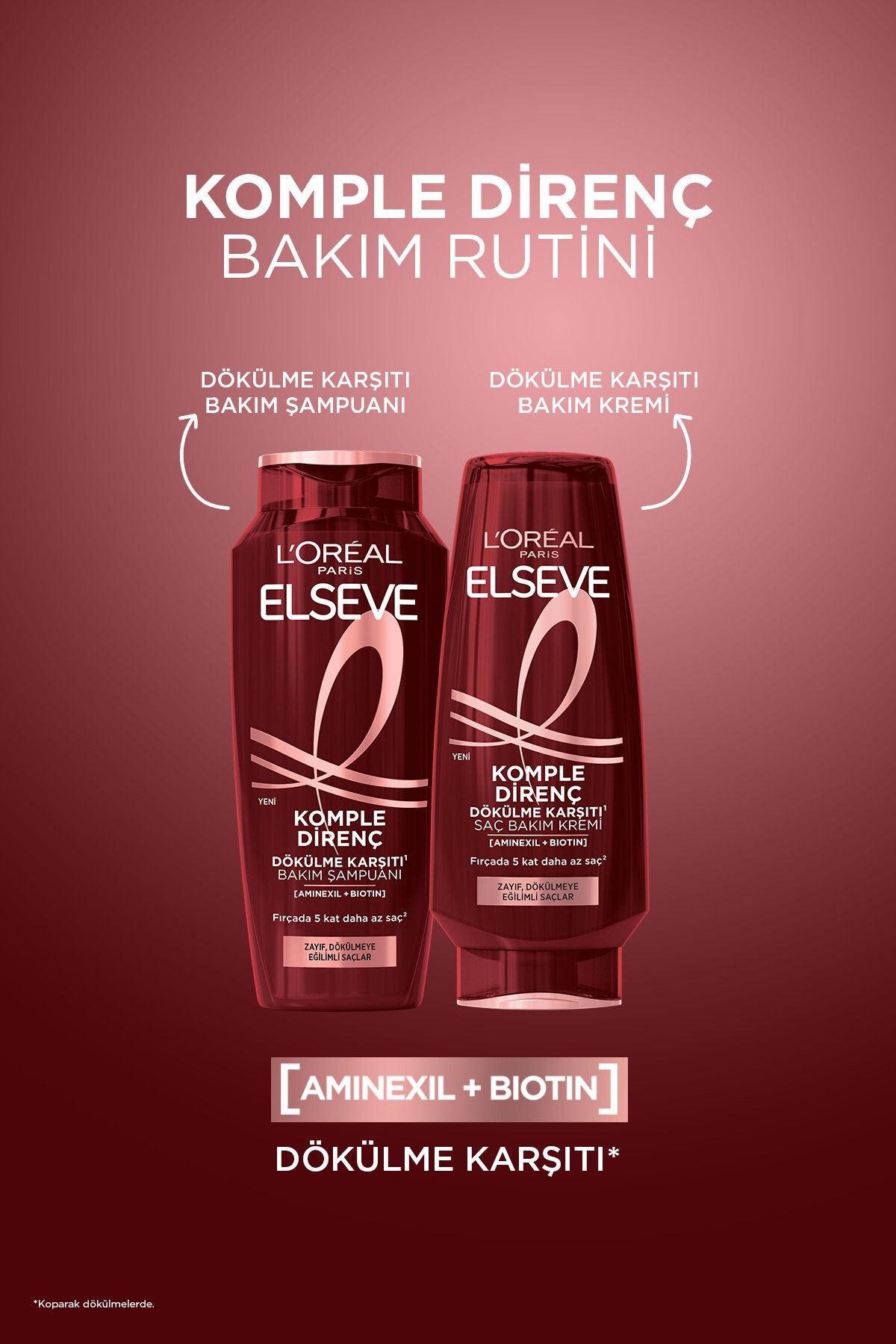 Elseve Komple Direnç Dökülme Karşıtı Şampuan 300 ml 3'lü Set