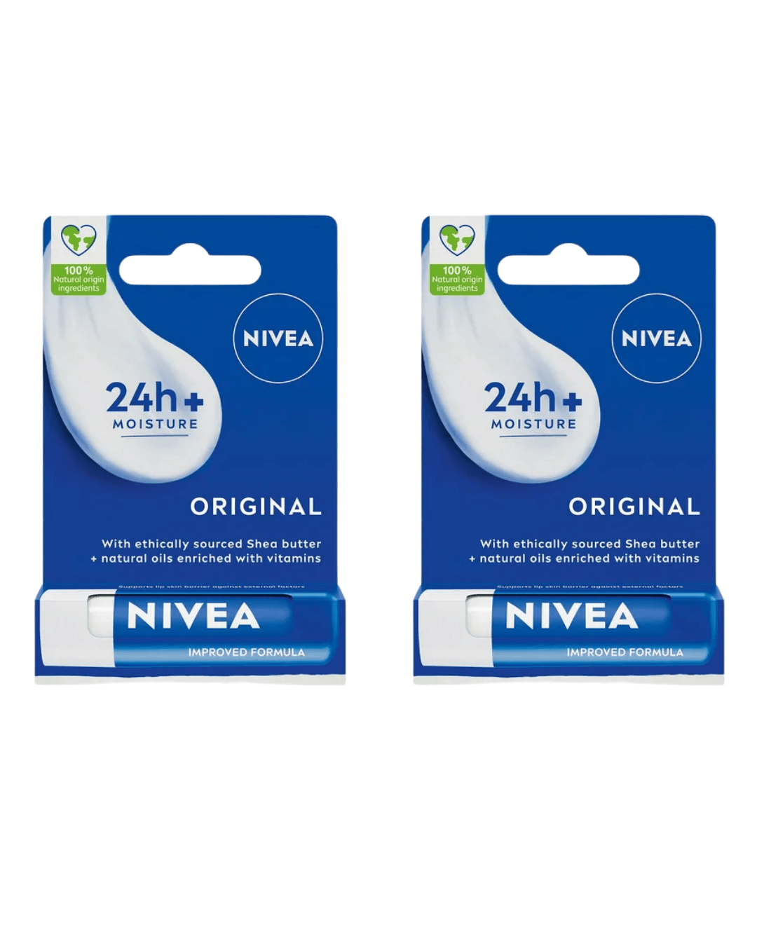 Nivea Original Care Renksiz Dudak Bakım Kremi 4.8gr, 24 Saat Nemlendirici, Besleyici, Shea Yağı, X2 Adet