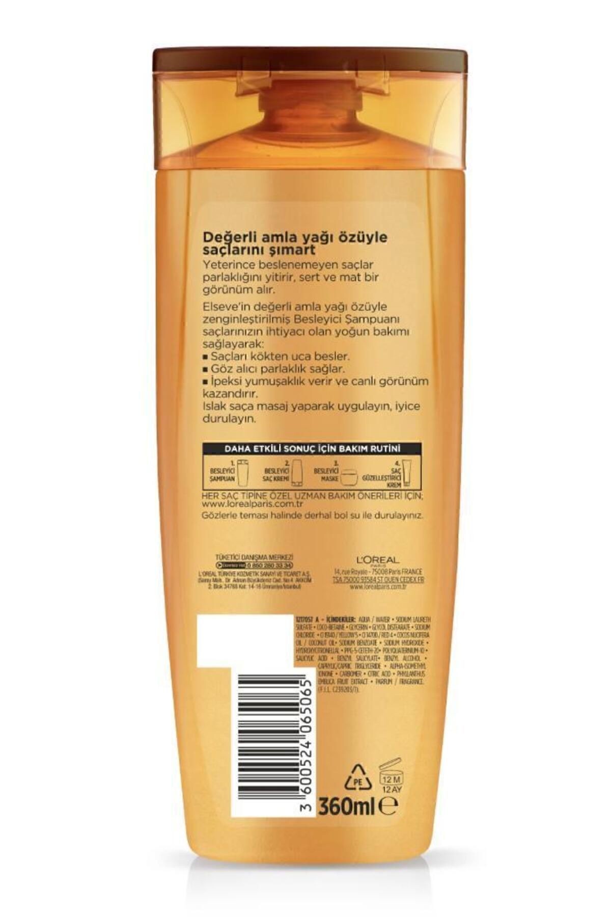 Loreal Elseve Mucizevi Yağ Besleyici Bakım Şampuan 360ml 3'lü Set