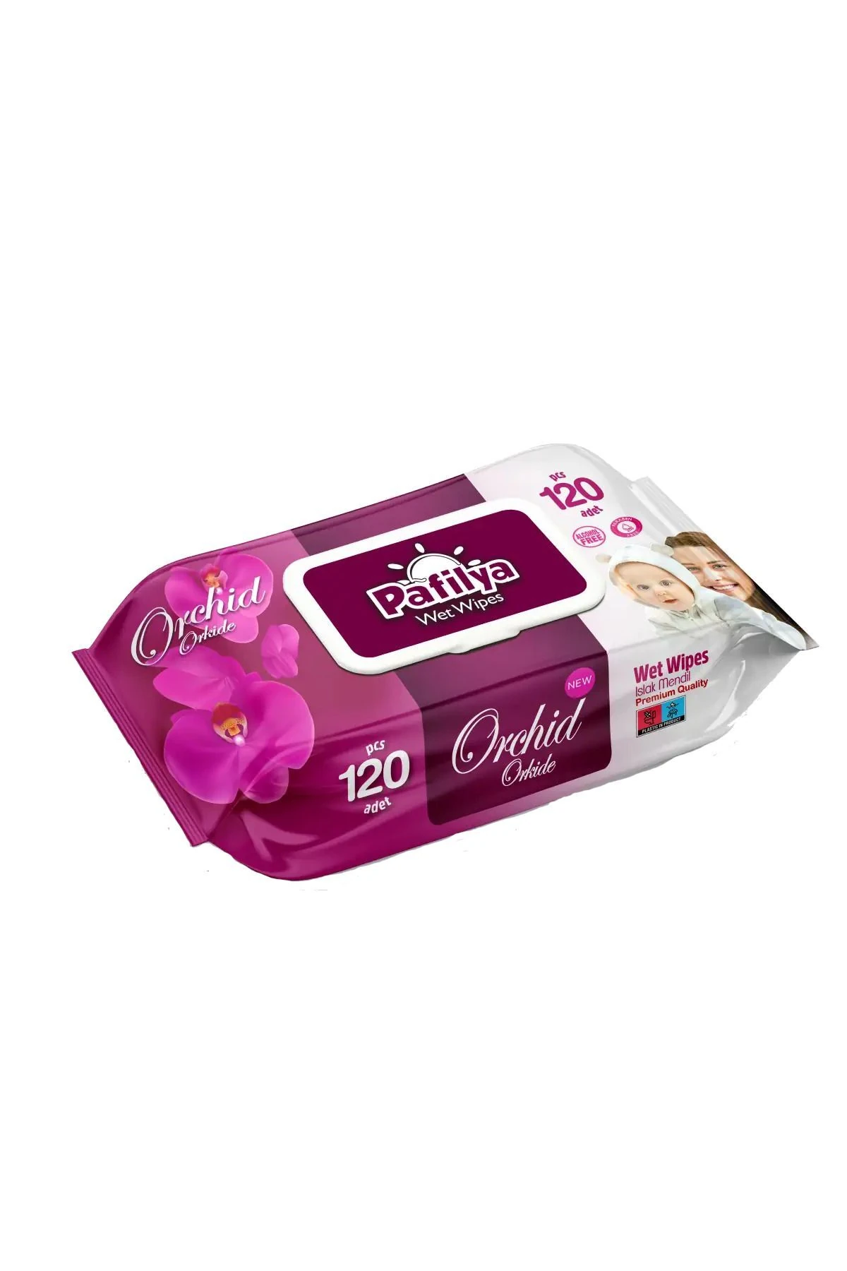 Orkide Desenli Islak Havlu Mendil 4x120 (480 YAPRAK)