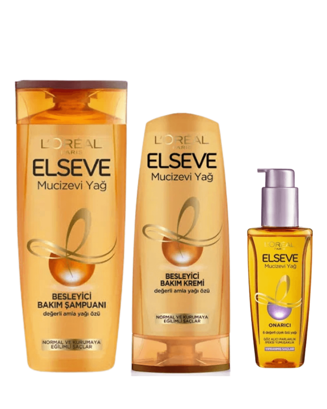Loreal Elseve Mucizevi Yağ Bakım Şampuan 360ml & Saç Kremi 360 ml & Yıpranmış Saçlar Için Saç Bakım Yağı