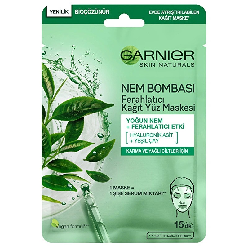 Garnier Nem Bombası Ferahlatıcı Kağıt Maske 28 gr
