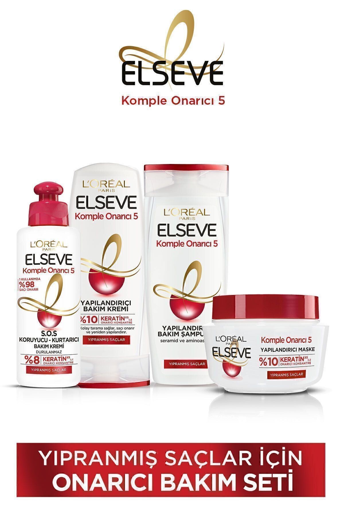 Loreal Elseve Komple Onarıcı 5 Yıpranmış Saçlar Için Onarıcı Saç Bakım Seti