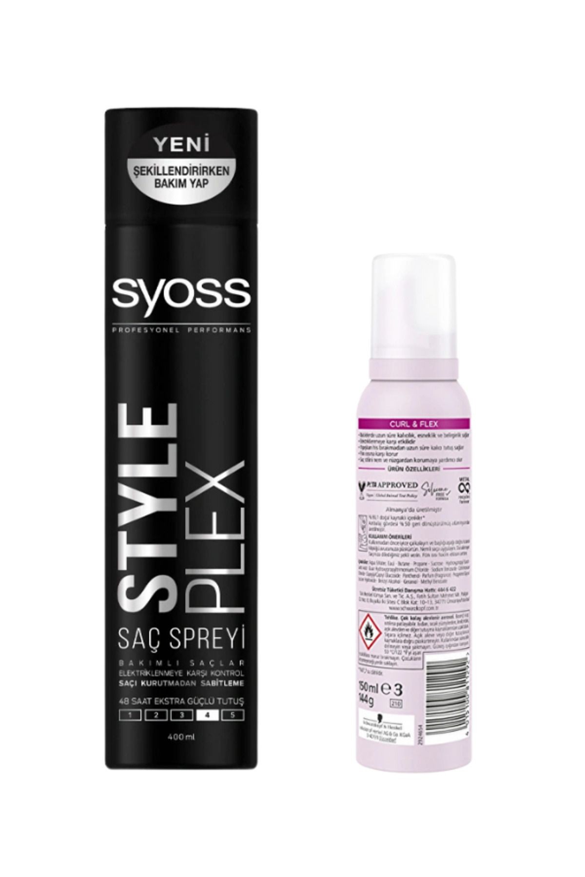 Syoss StylePlex Sprey 400 Ml + Taft Kıvırcık/Bukle No:3 Saç Köpüğü 150 Ml Saç Köpüğü