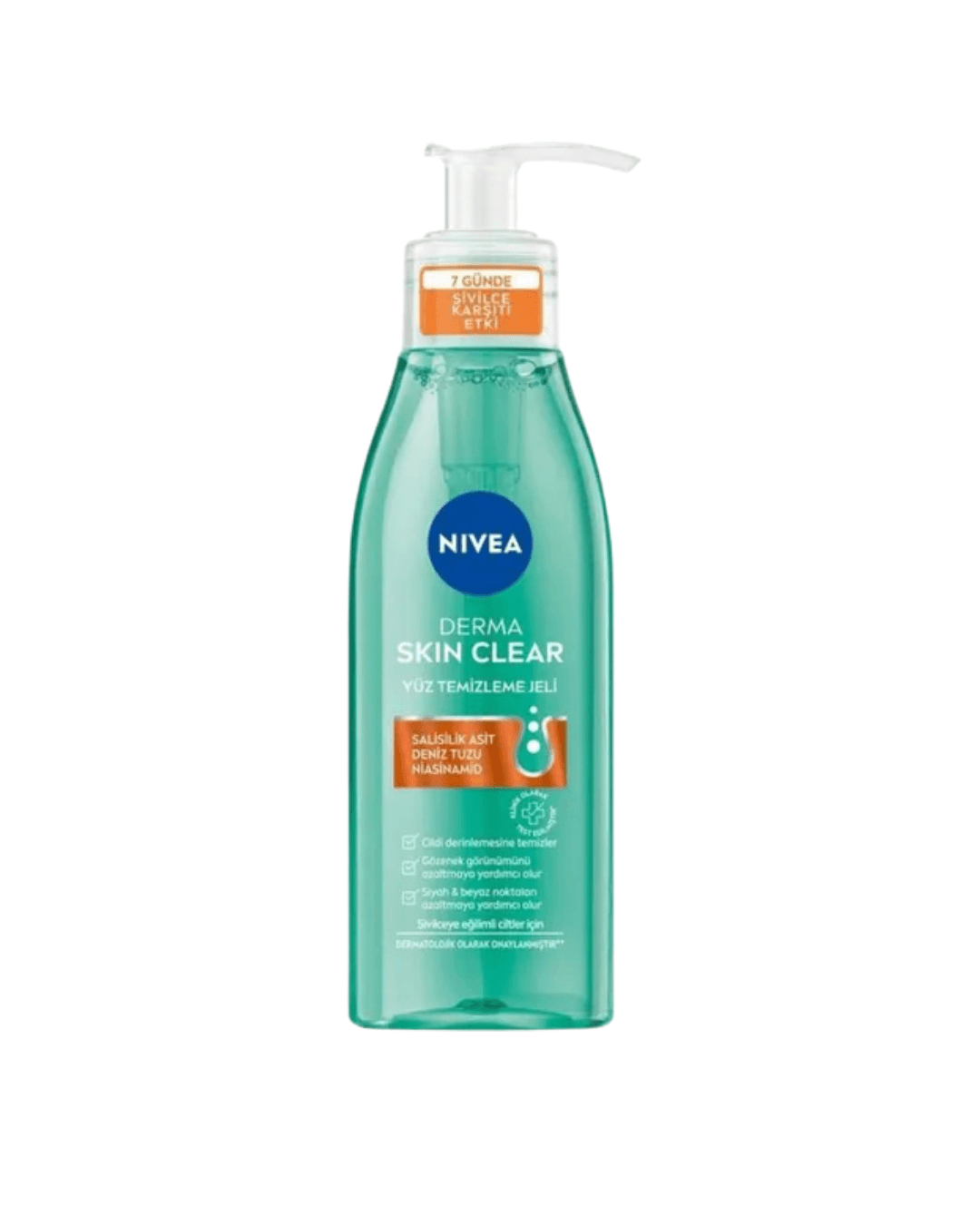 Nivea Derma Skin Clear Sivilce Karşıtı Yüz Temizleme Jeli 150ml, Gözenek Arındırıcı, Yağlı ve Karma Cilt