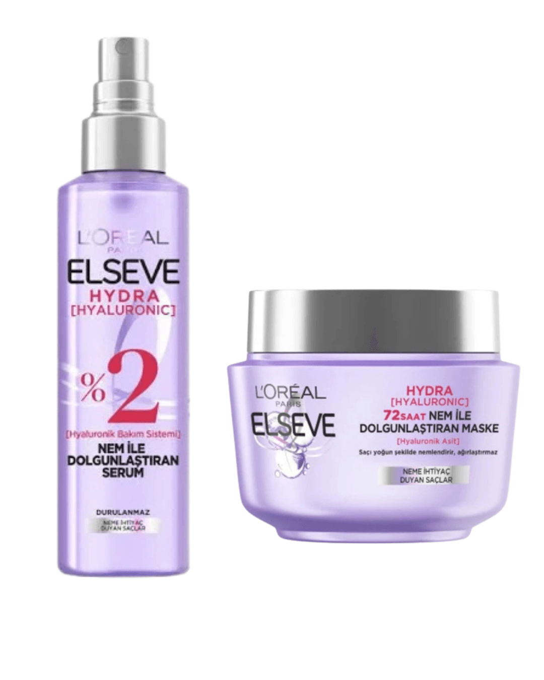 Loreal Elseve Hydra Hyaluronic Nem Ile Dolgunlaştıran Saç Bakım Serumu Nem Maskesi Saç Bakım Seti