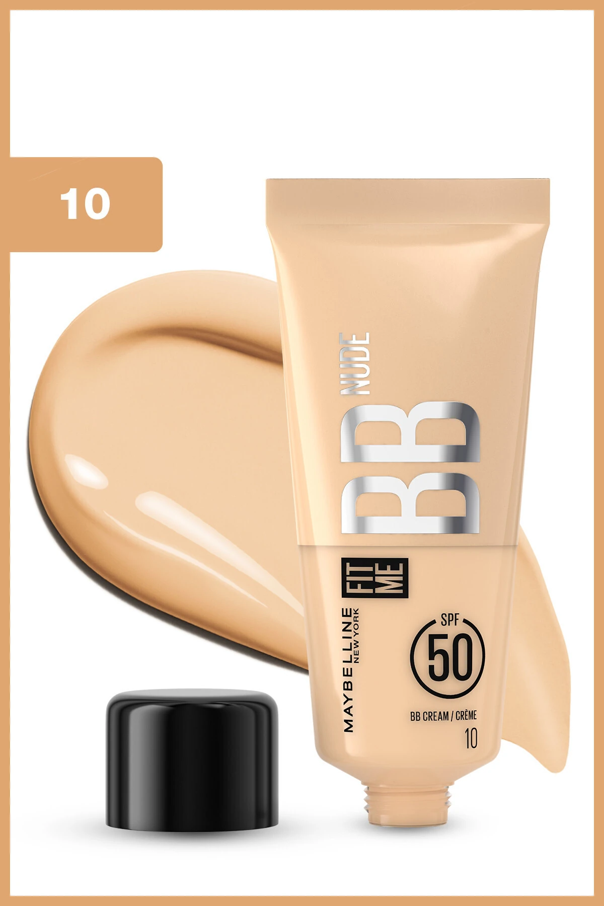 Maybelline Fit Me Nude Cilt Bakımı Etkili Nemlendirici SPF50 BB Krem - 10