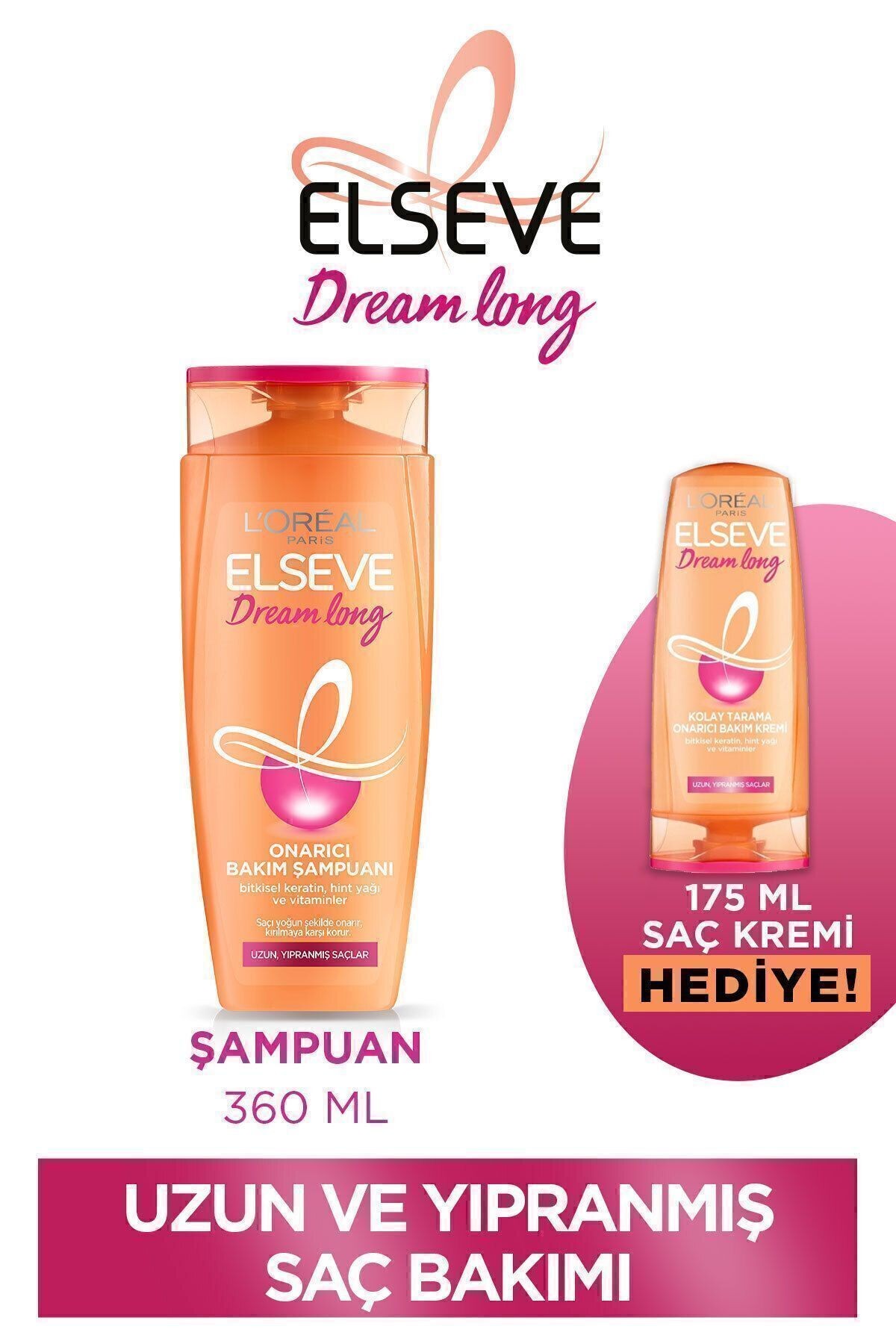 Uzun Saç Bakım Seti - Dream Long Onarıcı Bakım Şampuanı 360 ml & Saç Bakım Kremi 175 Ml