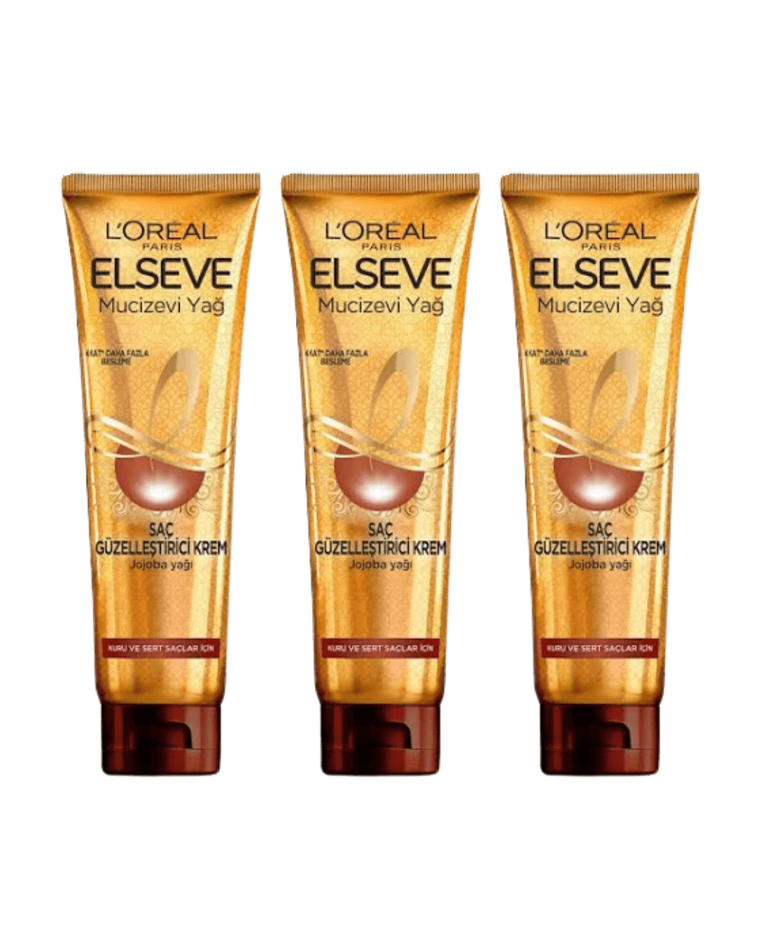 Elseve Mucizevi Yağ Saç Güzelleştirici Krem 150 ml Kuru Ve Sert Saçlar 3'lü Set