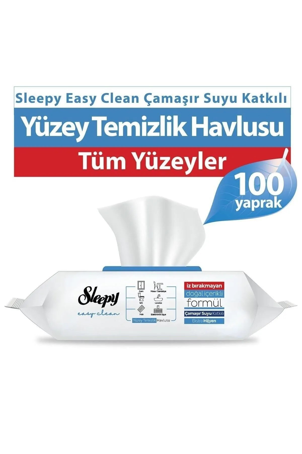 Sleepy Easy Clean Çamaşır Suyu Katkılı Yüzey Temizlik Havlusu 100 Lü