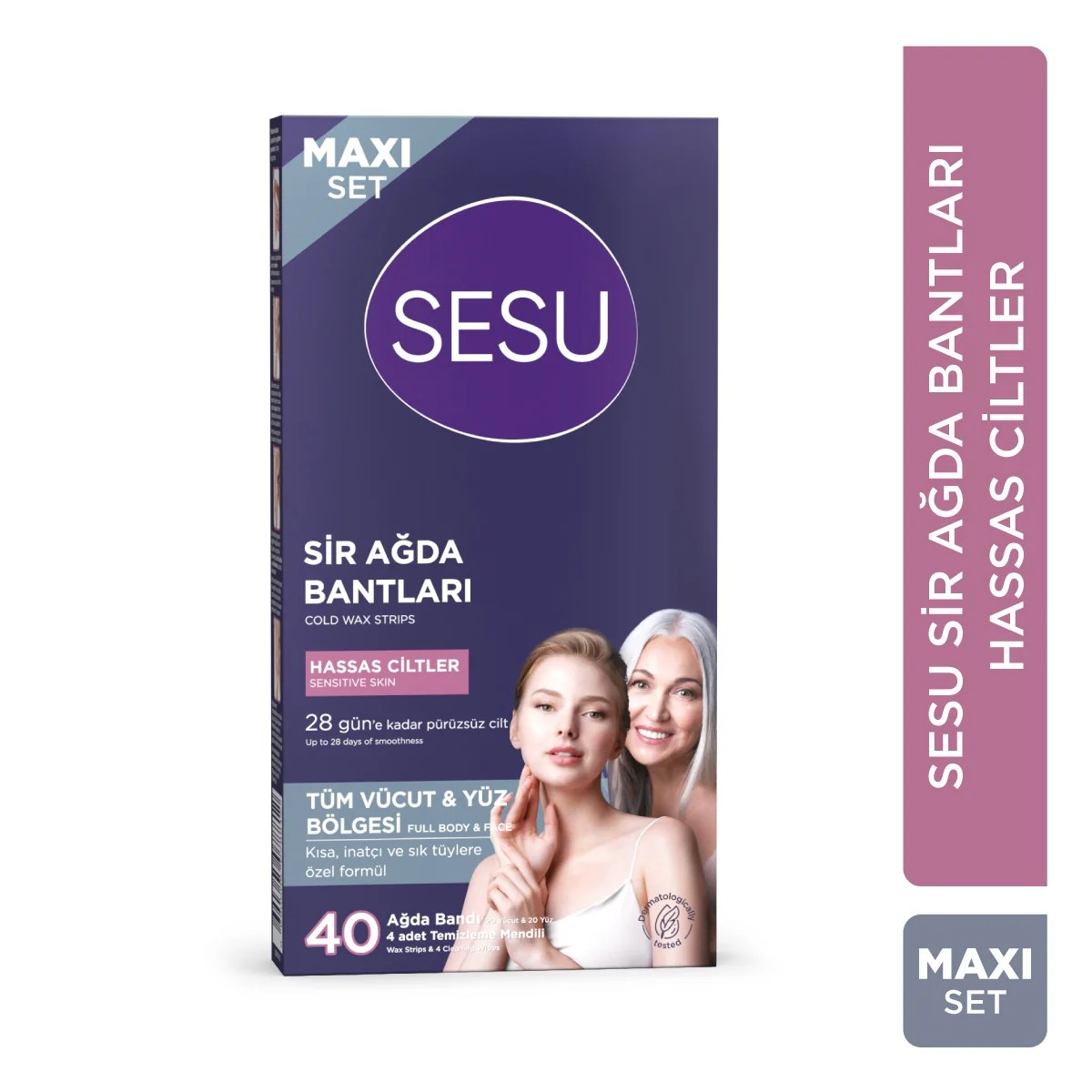 Sesu Yüz ve Vücut Ağda Bandı Hassas Ciltler 40'li