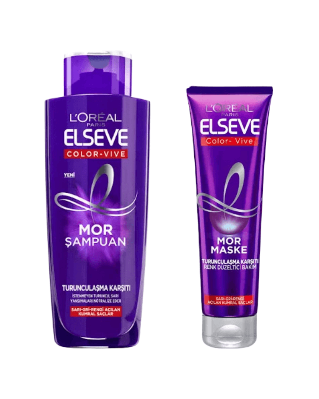 Loreal Elseve Turunculaşma Karşıtı Mor Saç Bakım Seti -Mor Şampuan 200ml + Renk Düzeltici Saç Maskesi 150ml