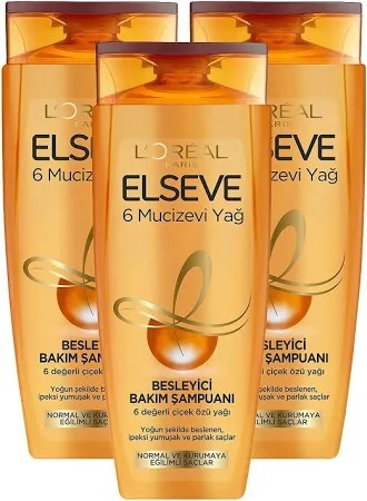 Loreal Elseve 6 Mucizevi Yağ Besleyici Bakım Şampuanı 450 Ml 3 Adet