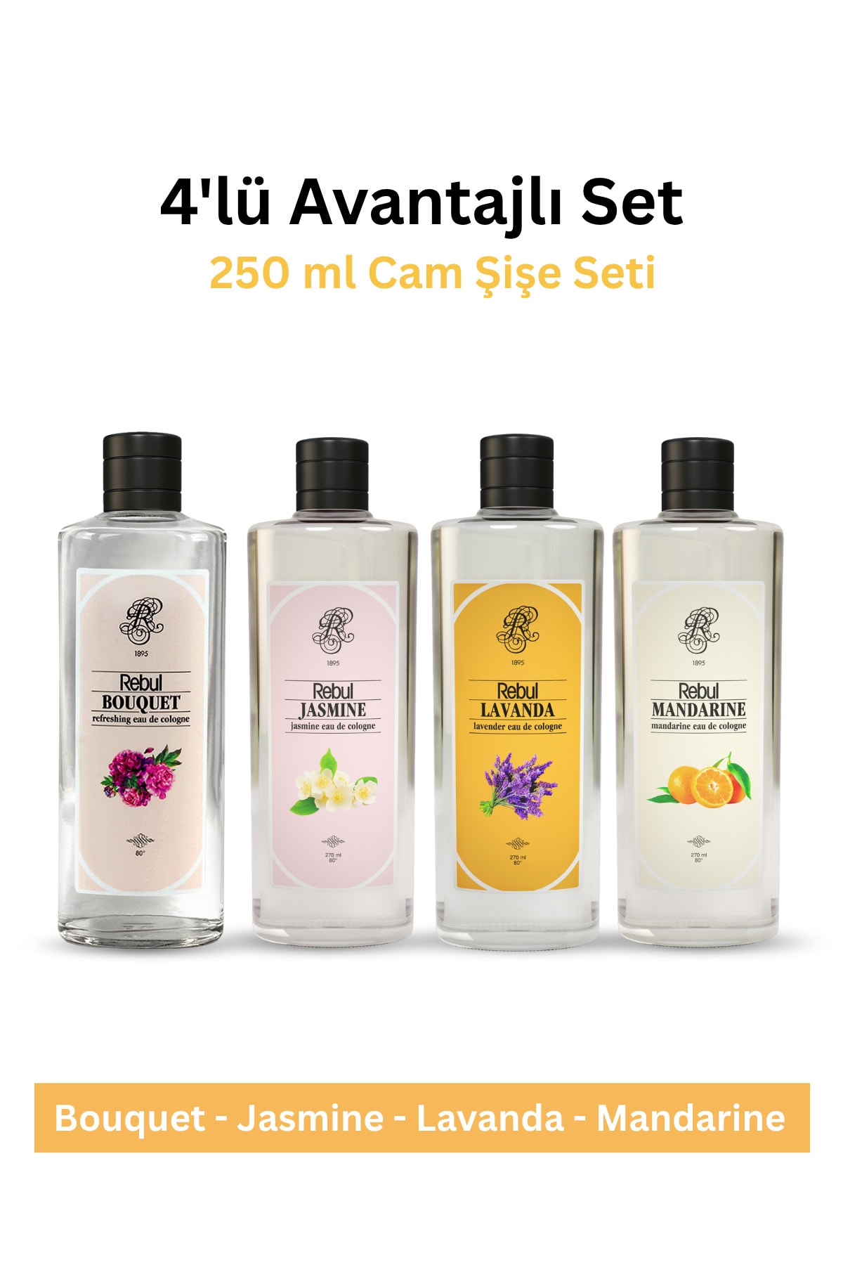 Rebul Bouquet 250 ml Mandalına 250 ml Jasmıne 250 ml Lavanta 250 ml