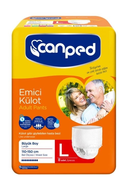 Canped Hasta Bezi Emici Külot L Beden Büyük 8 Adet