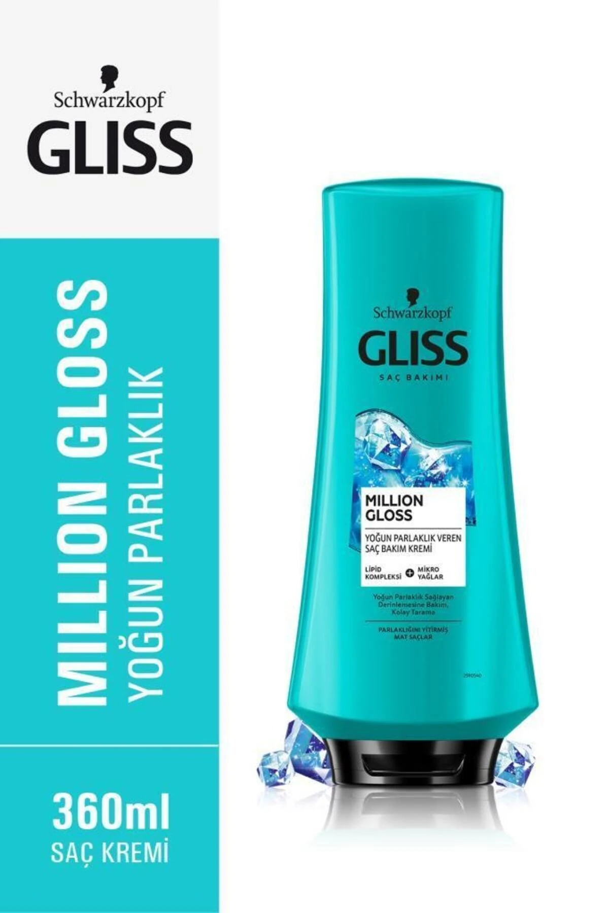 Gliss Million Gloss Yoğun Parlaklık Veren Saç Kremi 360 ml 3'lü