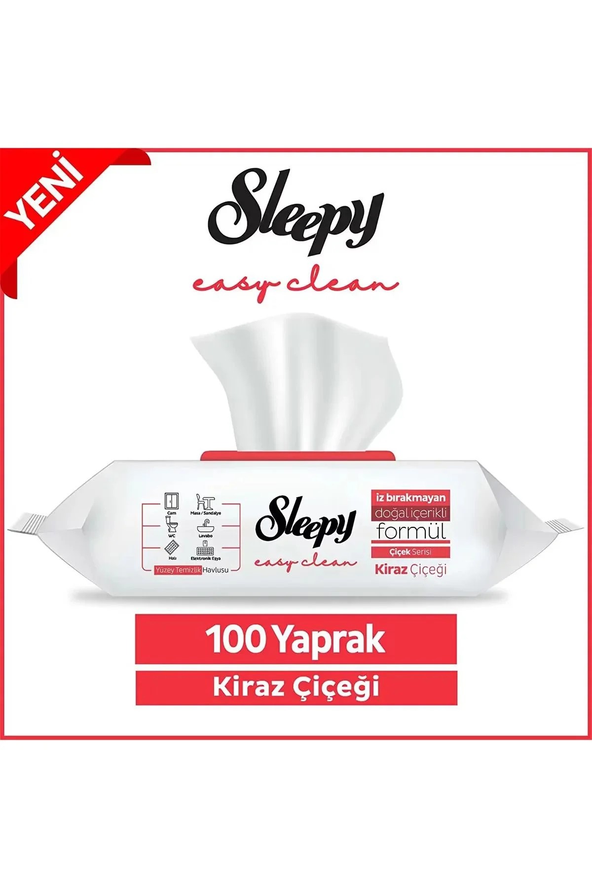 Sleepy Easy Clean Kiraz Çiçeği Yüzey Temizlik Havlusu 100 Yaprak