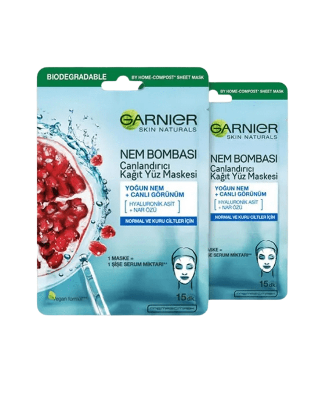 Garnier Kağıt Yüz Maskesi Nem Bombası Canlandırıcı 28 gr X 2 Adet