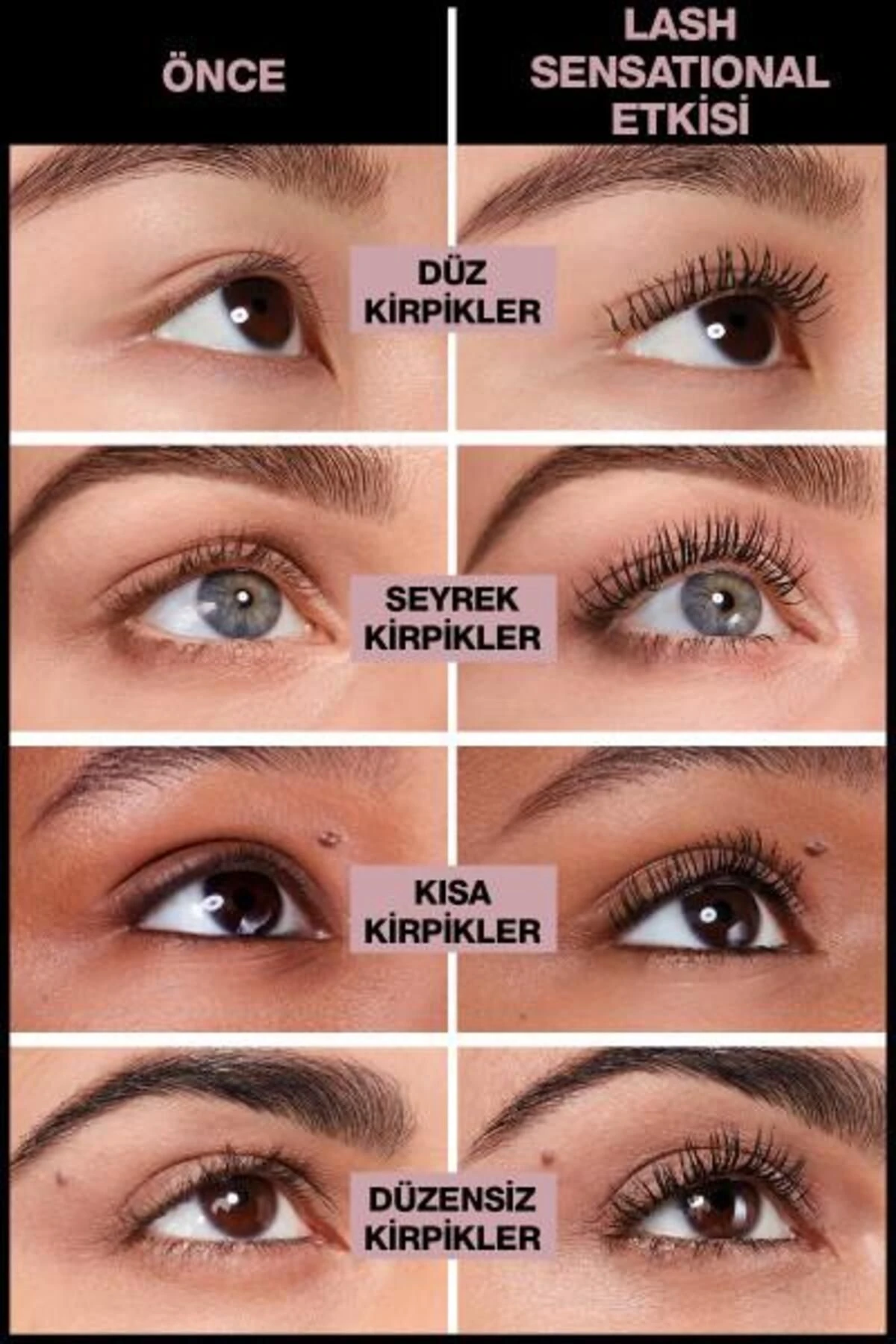 Maybelline Lash Sensational Yelpaze Etkili Siyah Maskara