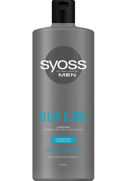Syoss Men Clean&Cool Saç Bakım Şampuanı 500 ML Şampuan