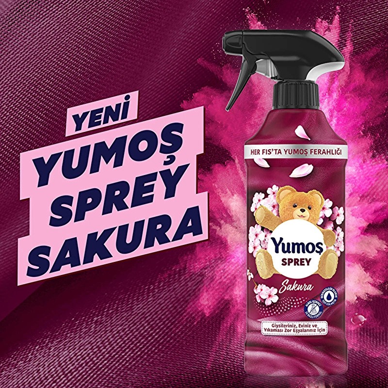 Yumoş Ev ve Tekstil Spreyi Sakura Yıkanması Zor Eşyalar İçin 450 ml