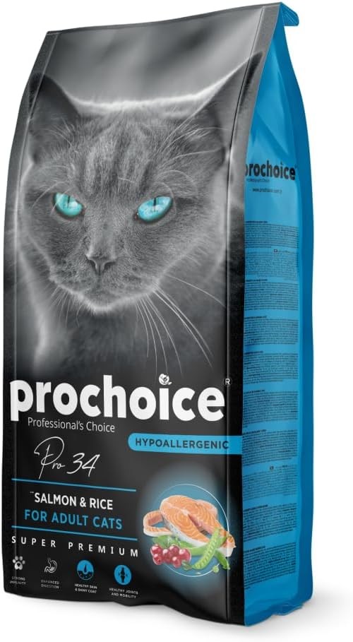 ProChoice Pro 34 Adult Somonlu ve Pirinçli Yetişkin Kedi Maması 15 KG