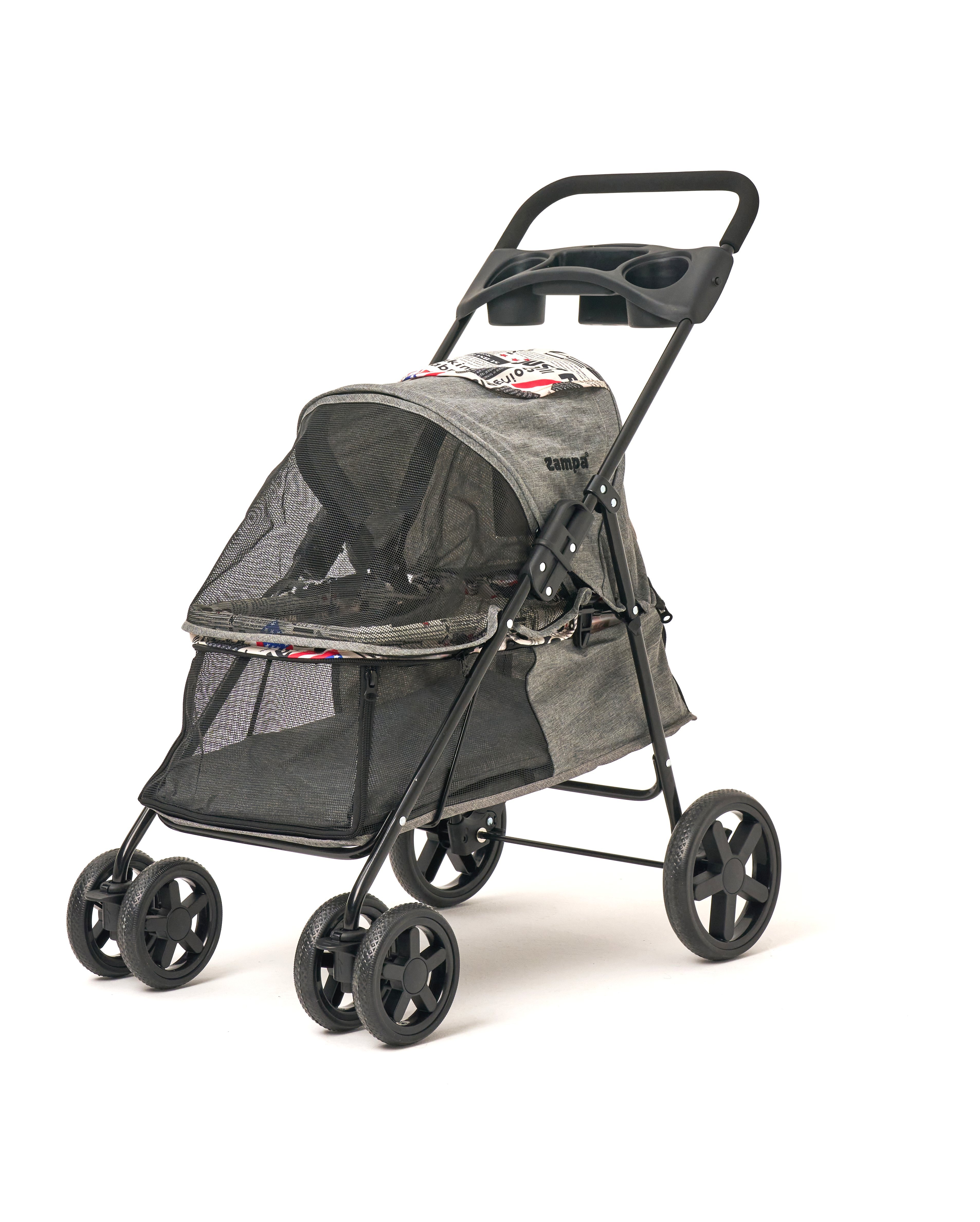Zampa Tourist Kedi ve Köpek Arabası Gri SP01-G 46x85x91.5cm